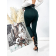 Legginsy modelujące / BODY SHAPE / BOTTLE GREEN / Double Push / Wysoki stan /  XS - S - M - L - XL